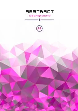 Vector. Cover, background, A4. Annual report. Low-poly triangles. Modern mosa Stock Illustration