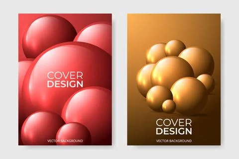 Vector cover design with spheres and balls. Abstract colorful brochure in A4 Illustrazione stock