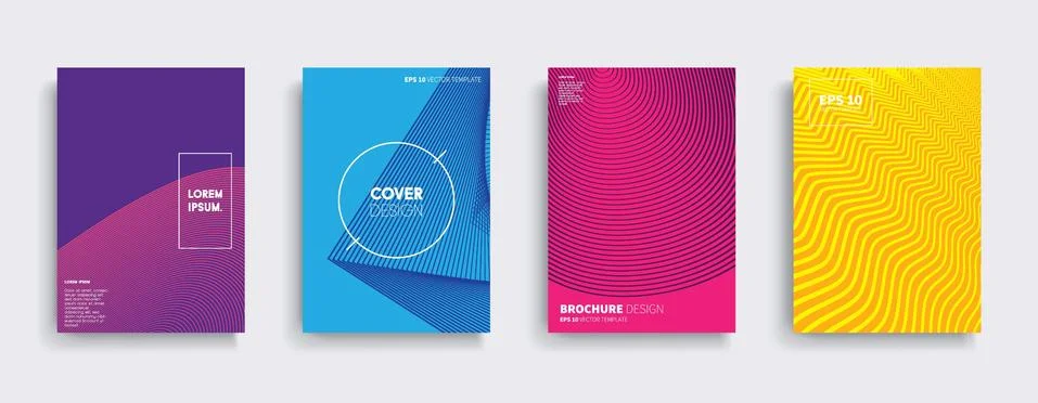 Vector cover designs. Future Poster template. Smartphone modern background set. Illustrazione stock