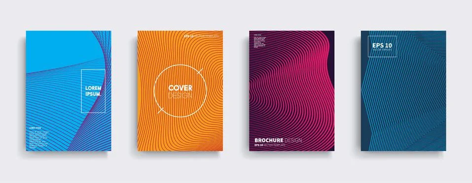 Vector cover designs. Future Poster template. Smartphone modern background set. Illustrazione stock