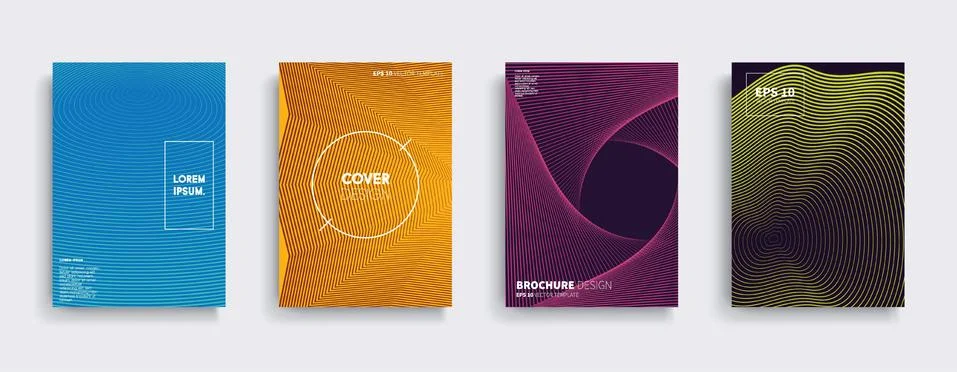 Vector cover designs. Future Poster template. Smartphone modern background set. Illustrazione stock