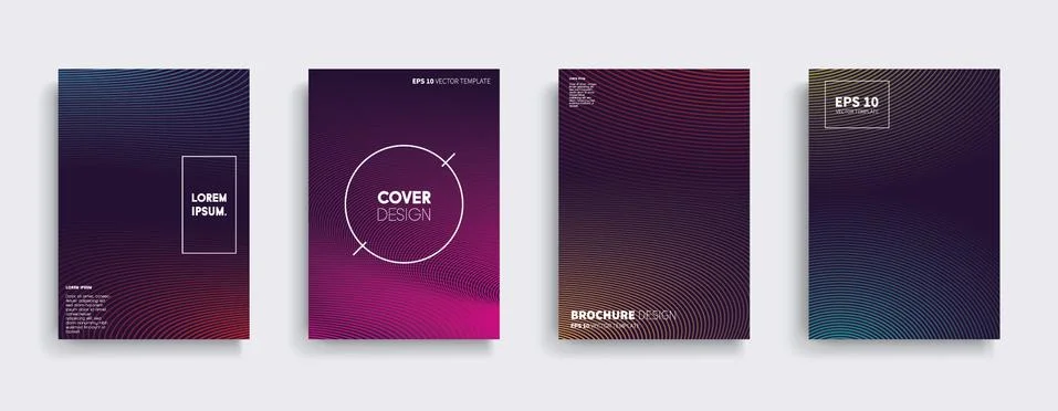 Vector cover designs. Future Poster template. Smartphone modern background set. Illustrazione stock