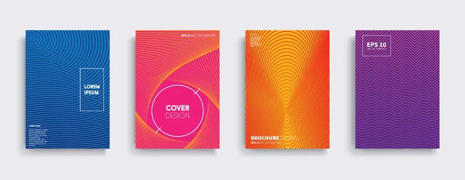 Vector cover designs. Future Poster template. Smartphone modern background set. Illustrazione stock