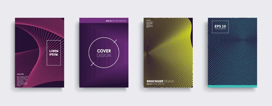 Vector cover designs. Future Poster template. Smartphone modern background set. Illustrazione stock