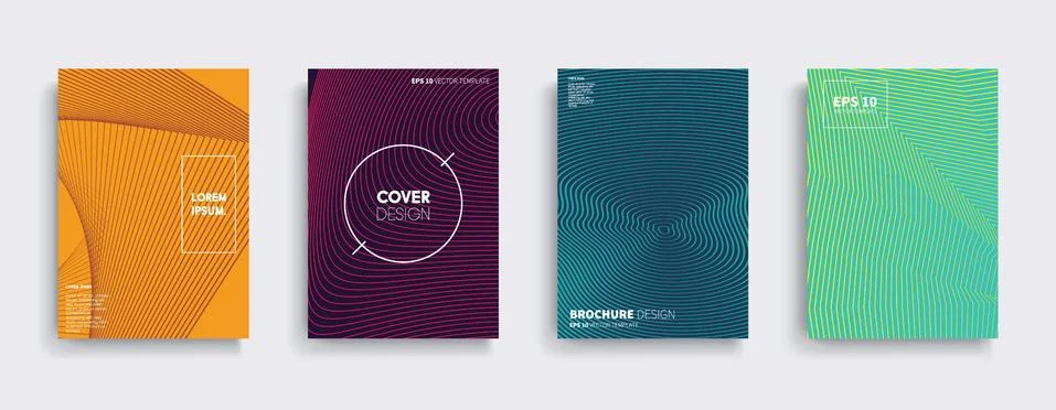 Vector cover designs. Future Poster template. Smartphone modern background set. Illustrazione stock