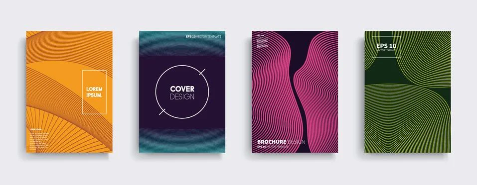 Vector cover designs. Future Poster template. Smartphone modern background set. Stock Illustration