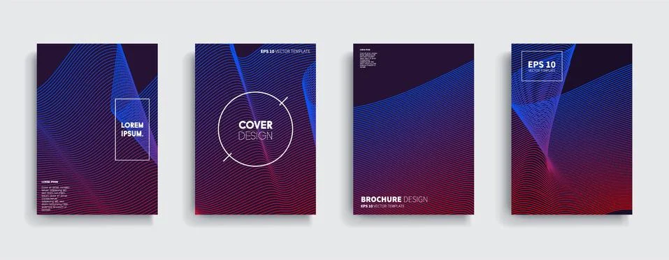 Vector cover designs. Future Poster template. Smartphone modern background set. Illustrazione stock