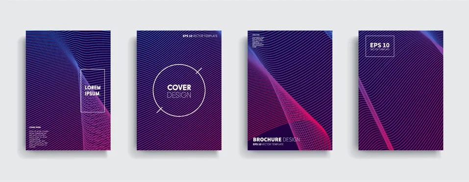 Vector cover designs. Future Poster template. Smartphone modern background set. Illustrazione stock