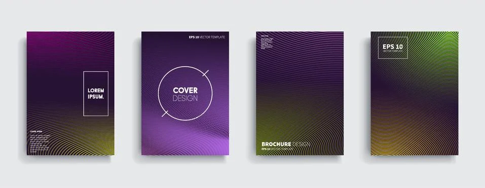 Vector cover designs. Future Poster template. Smartphone modern background set. Illustrazione stock