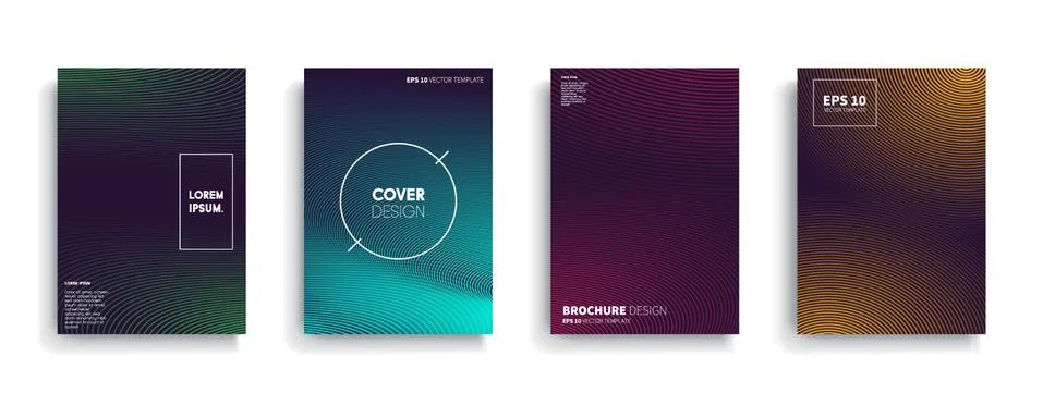 Vector cover designs. Future Poster template. Smartphone modern background set. Illustrazione stock