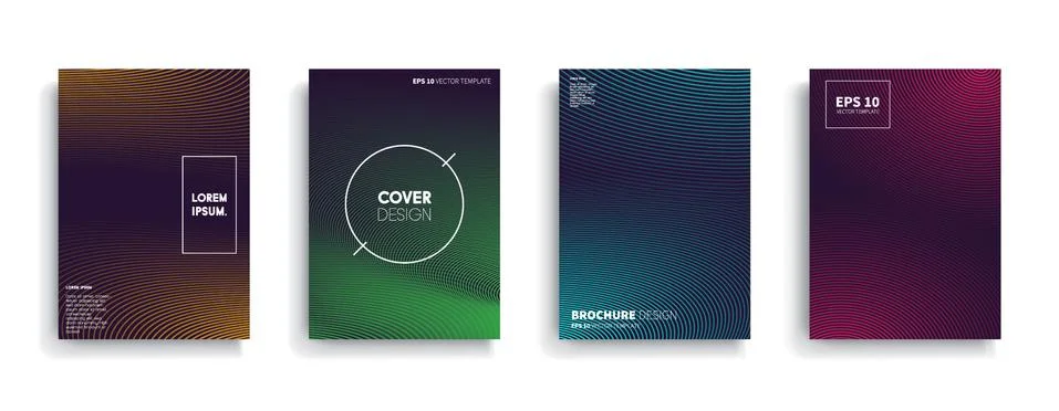 Vector cover designs. Future Poster template. Smartphone modern background set. Illustrazione stock