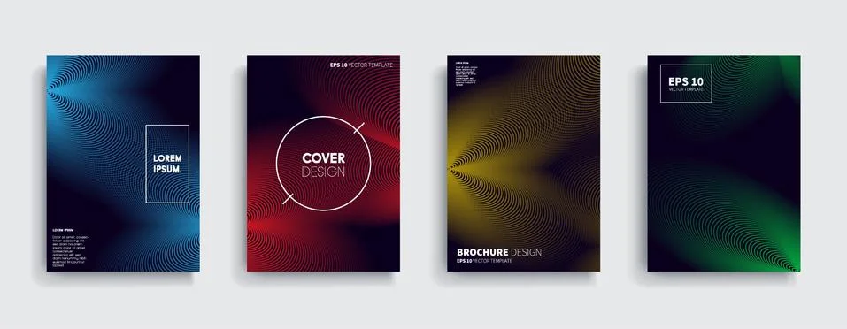 Vector cover designs. Future Poster template. Smartphone modern background set. Illustrazione stock