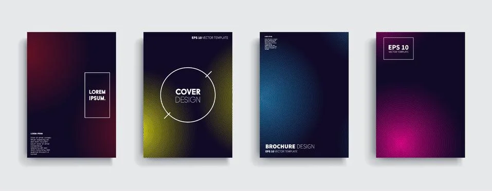 Vector cover designs. Future Poster template. Smartphone modern background set. Illustrazione stock