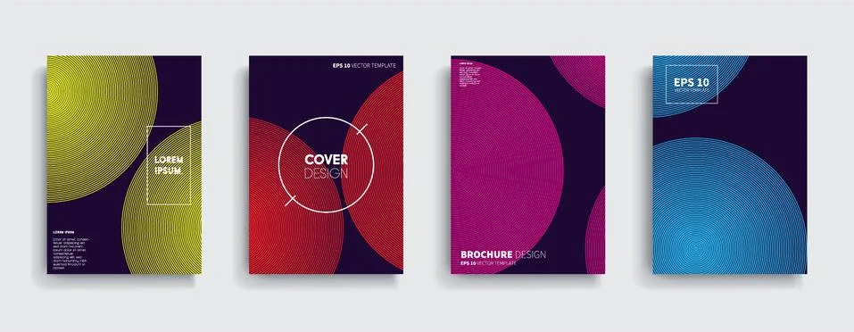 Vector cover designs. Future Poster template. Smartphone modern background set. Illustrazione stock