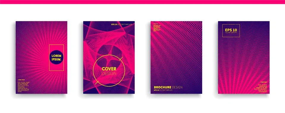 Vector cover designs. Future Poster template. Smartphone modern background set. 库存插图