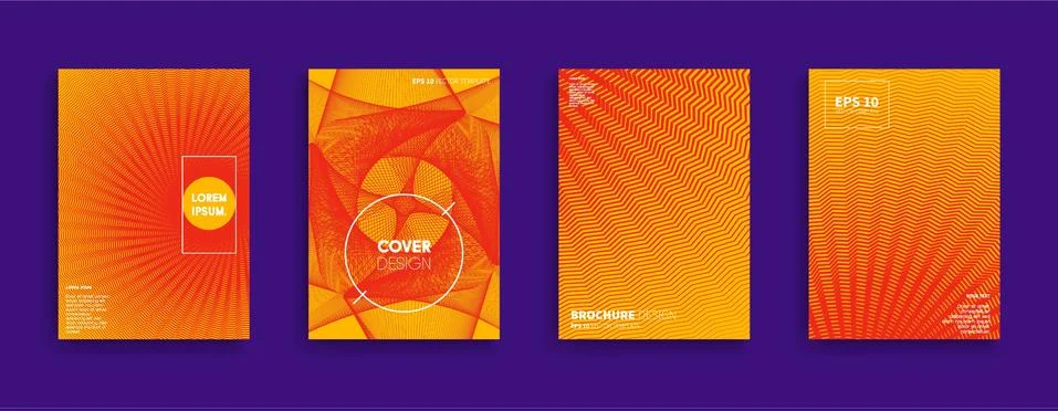 Vector cover designs. Future Poster template. Smartphone modern background set. Illustrazione stock