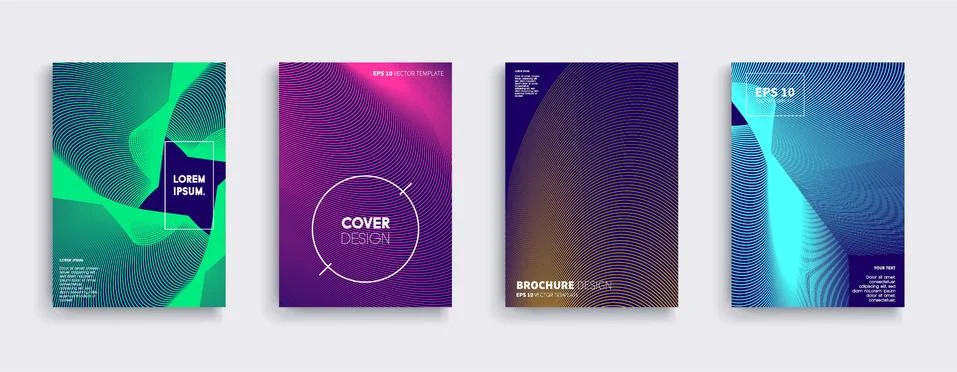 Vector cover designs. Future Poster template. Smartphone modern background set. Illustrazione stock