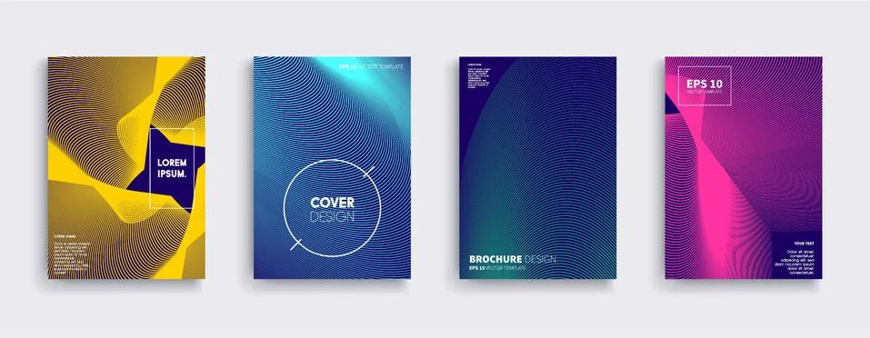 Vector cover designs. Future Poster template. Smartphone modern background set. Illustrazione stock