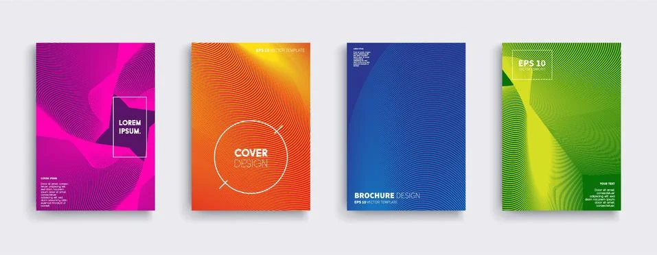 Vector cover designs. Future Poster template. Smartphone modern background set. 库存插图