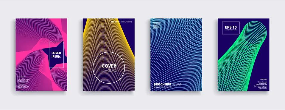 Vector cover designs. Future Poster template. Smartphone modern background set. Illustrazione stock