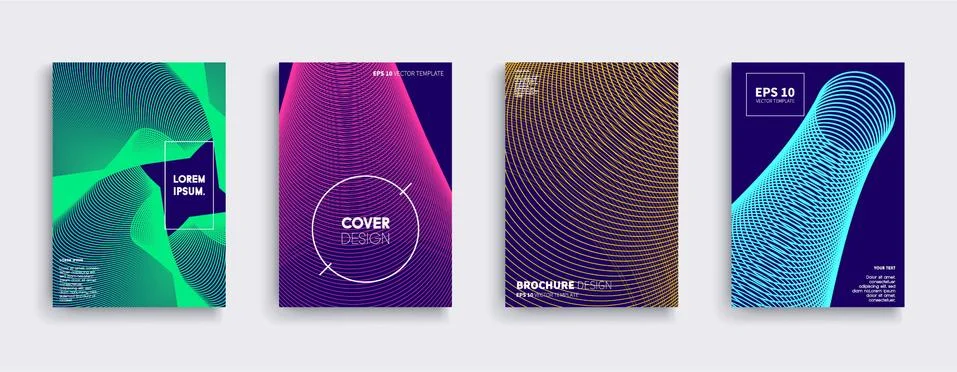 Vector cover designs. Future Poster template. Smartphone modern background set. Illustrazione stock