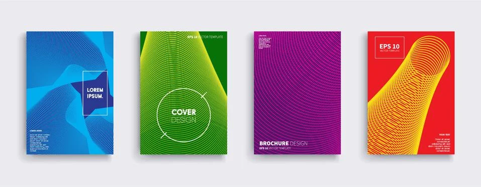 Vector cover designs. Future Poster template. Smartphone modern background set. Illustrazione stock