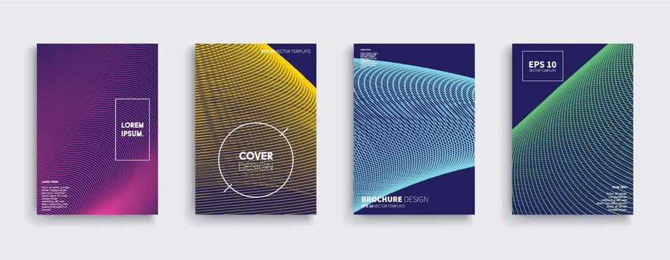 Vector cover designs. Future Poster template. Smartphone modern background set. Illustrazione stock