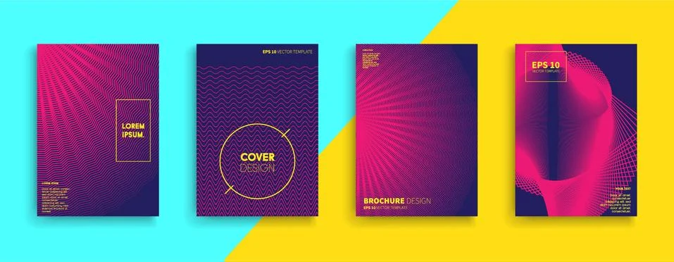 Vector cover designs. Future Poster template. Smartphone modern background set. Illustrazione stock