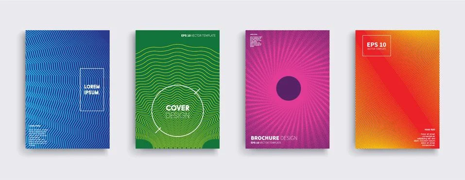 Vector cover designs. Future Poster template. Smartphone modern background set. Illustrazione stock