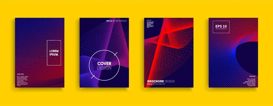 Vector cover designs. Future Poster template. Smartphone modern background set. Illustrazione stock