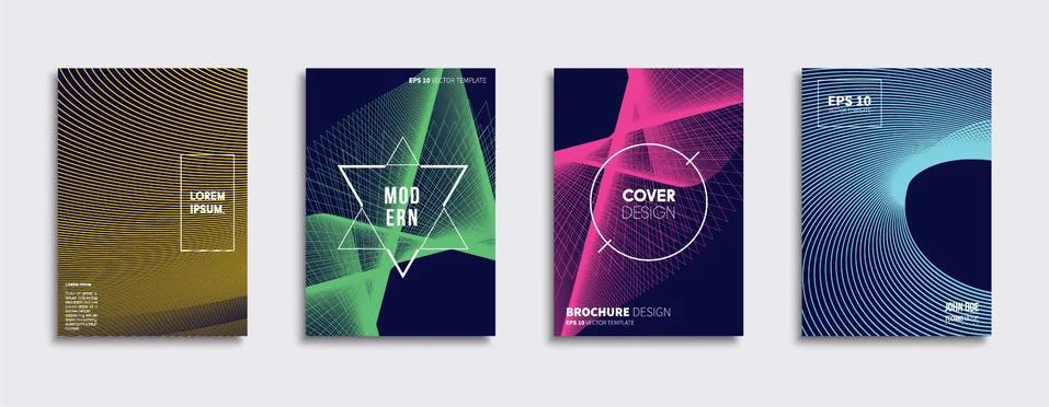 Vector cover designs. Future Poster template. Smartphone modern background set. Stock Illustration