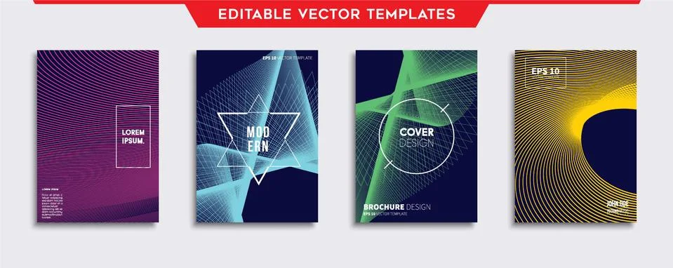 Vector cover designs. Future Poster template. Smartphone modern background set. 스톡 일러스트