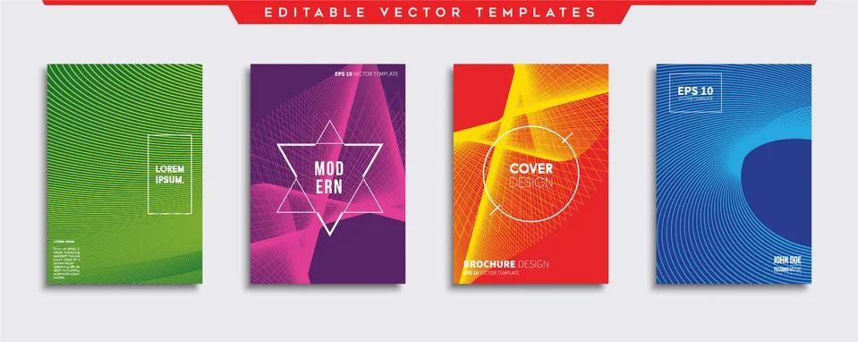 Vector cover designs. Future Poster template. Smartphone modern background set. 库存插图