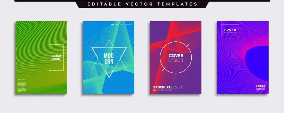 Vector cover designs. Future Poster template. Smartphone modern background set. Illustrazione stock