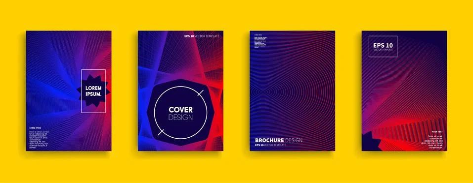 Vector cover designs. Future Poster template. Smartphone modern background set. Illustrazione stock