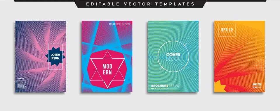 Vector cover designs. Future Poster template. Smartphone modern background set. Illustrazione stock