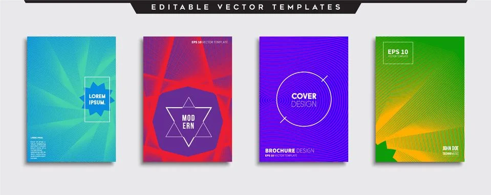 Vector cover designs. Future Poster template. Smartphone modern background set. Illustrazione stock