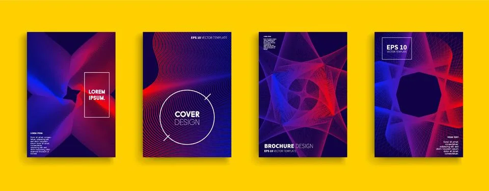 Vector cover designs. Future Poster template. Smartphone modern background set. Stock Illustration