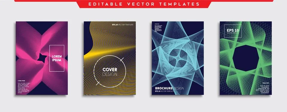 Vector cover designs. Future Poster template. Smartphone modern background set. 스톡 일러스트