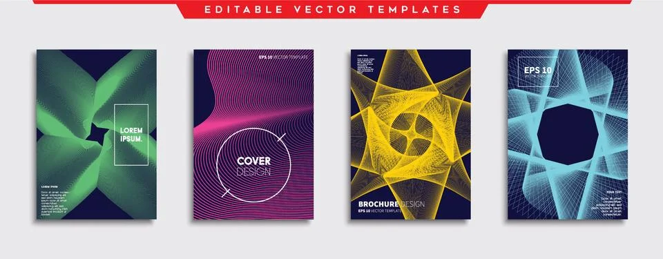 Vector cover designs. Future Poster template. Smartphone modern background set. 스톡 일러스트
