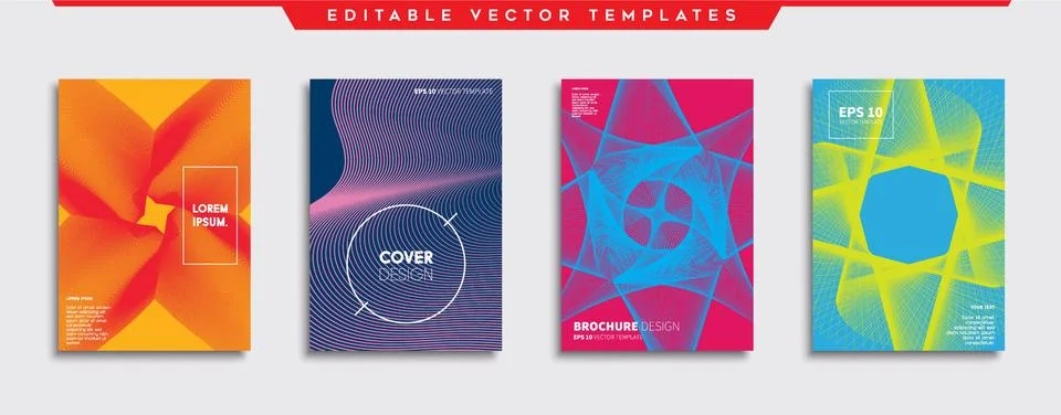 Vector cover designs. Future Poster template. Smartphone modern background set. Illustrazione stock