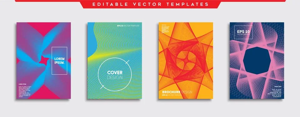 Vector cover designs. Future Poster template. Smartphone modern background set. Illustrazione stock