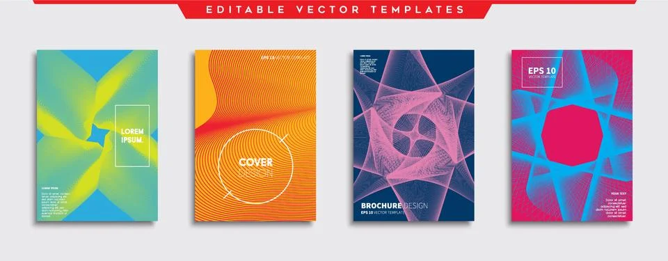 Vector cover designs. Future Poster template. Smartphone modern background set. Illustrazione stock