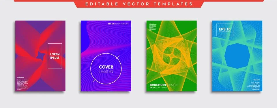 Vector cover designs. Future Poster template. Smartphone modern background set. 스톡 일러스트