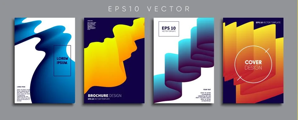 Vector cover designs. Future Poster template. Smartphone modern background set. Ilustración de archivo