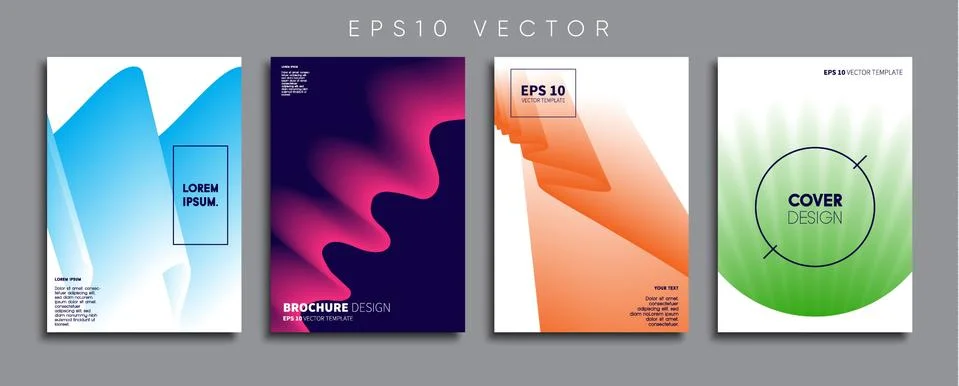 Vector cover designs. Future Poster template. Smartphone modern background set. Illustrazione stock