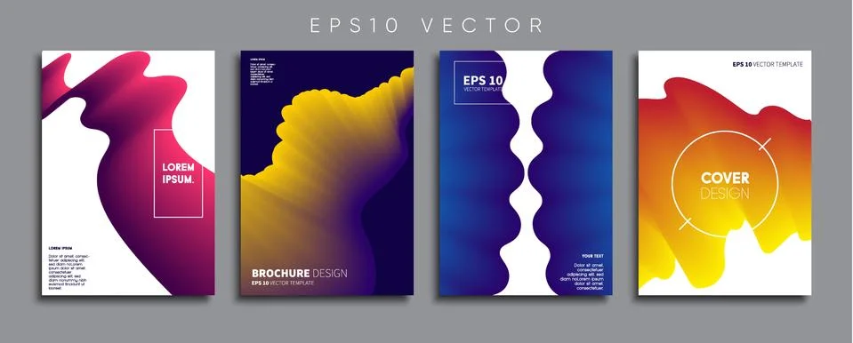 Vector cover designs. Future Poster template. Smartphone modern background set. Illustrazione stock