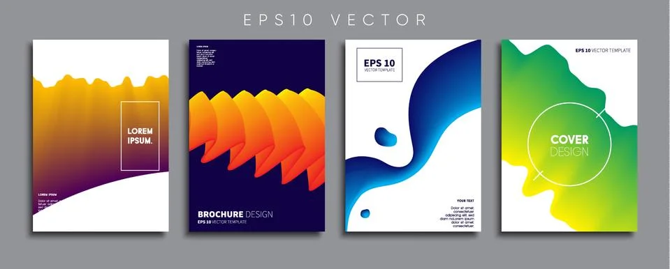 Vector cover designs. Future Poster template. Smartphone modern background set. Illustrazione stock