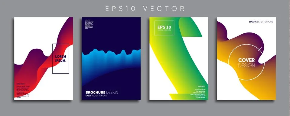 Vector cover designs. Future Poster template. Smartphone modern background set. Stock Illustration