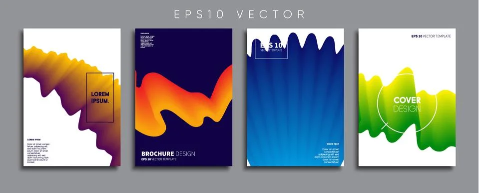 Vector cover designs. Future Poster template. Smartphone modern background set. Illustrazione stock